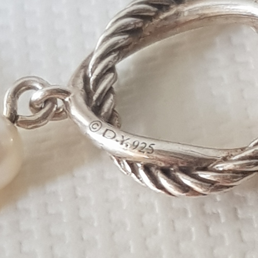 David Yurman Infinity Double Drop Earrings With Pearls - Picture 9 of 11